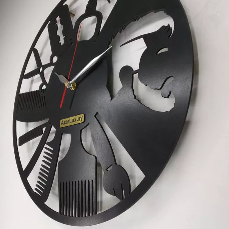 ساعت دیواری آذرلاکچری مدل آرایشگاه کد001
