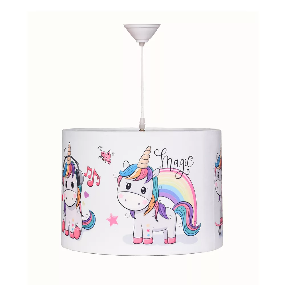 آباژور رومیزی و لوستر سقفی کودک مدل تک شاخ اسب یونیکورن