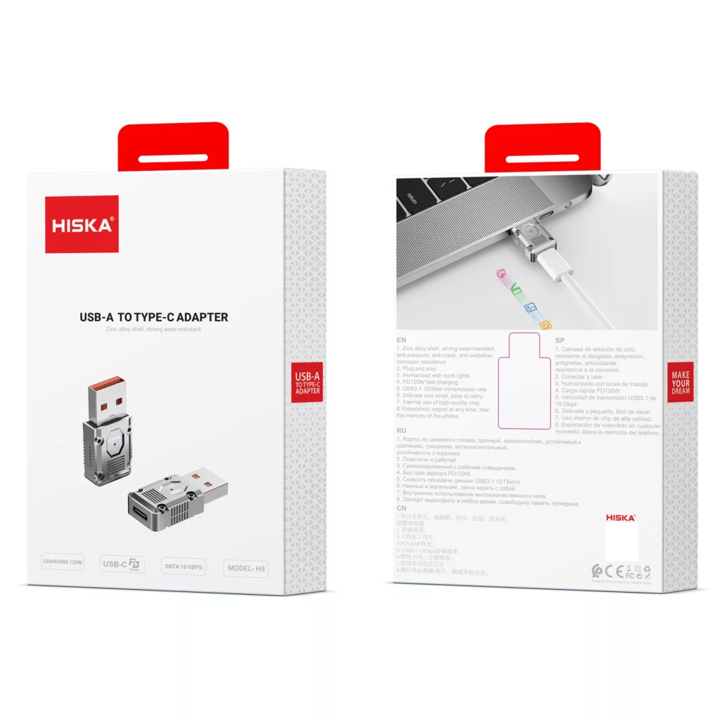 مبدل USB OTG به USB-C هیسکا مدل H9