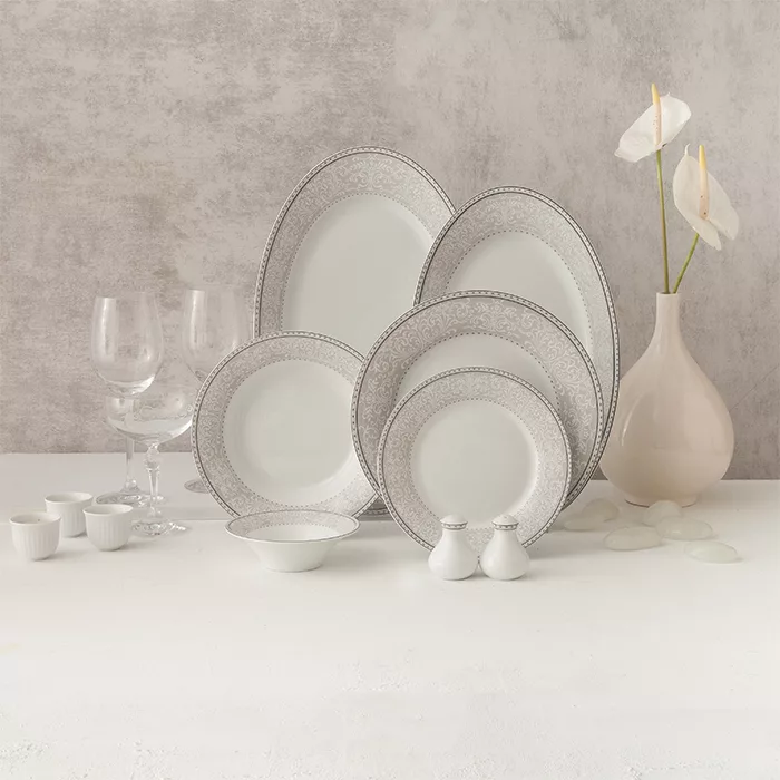 سرویس غذاخوری 108 پارچه چینی زرین ایران سری شهرزاد مدل ورونا درجه یک