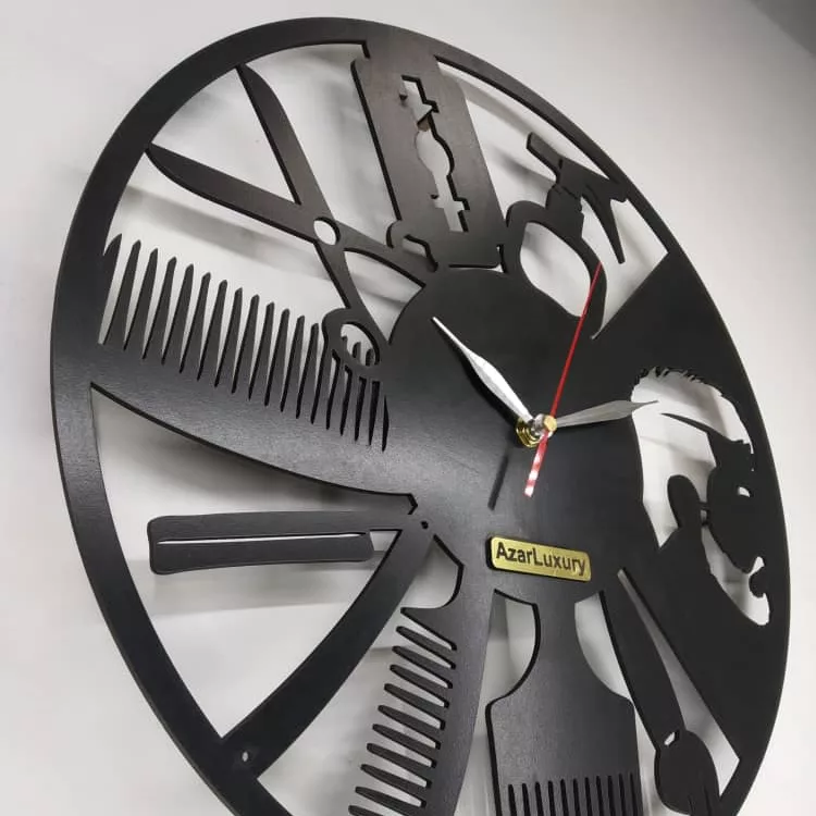 ساعت دیواری آذرلاکچری مدل آرایشگاه کد001