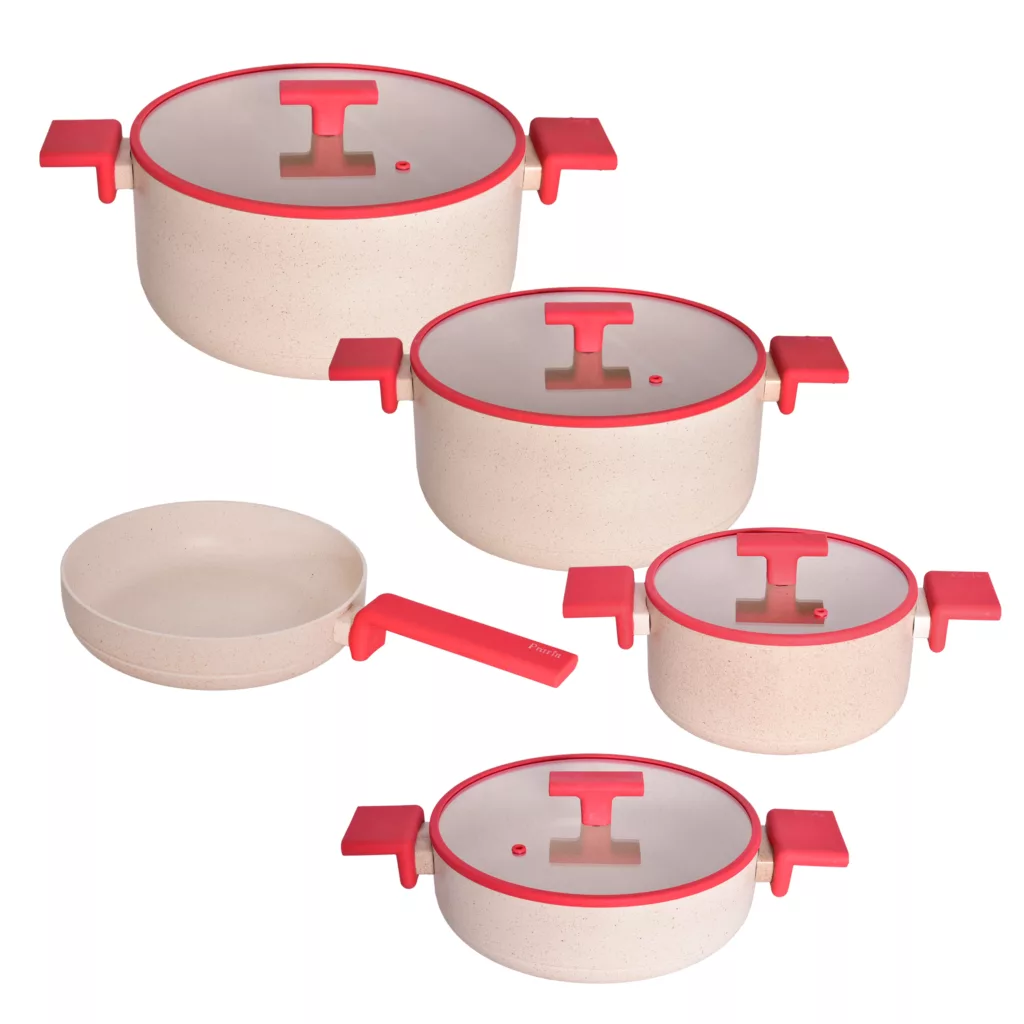 سرویس قابلمه و تابه گرانیتی 9 پارچه پرارین مدل ESTIMA کد 4323