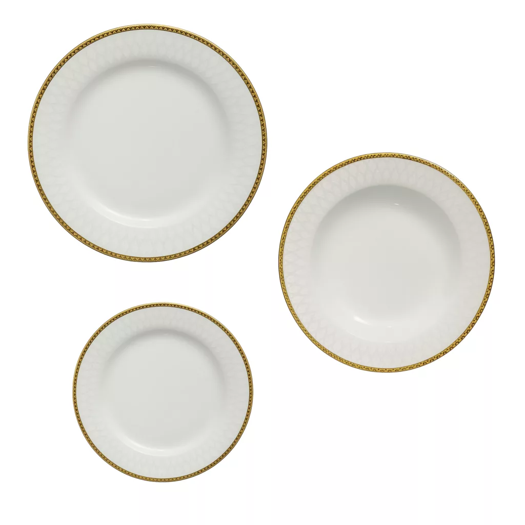 سرویس غذاخوری 18 پارچه 6 نفر شرکت صنایع چینی تقدیس مدل گرد طرح پرنسس کد 04