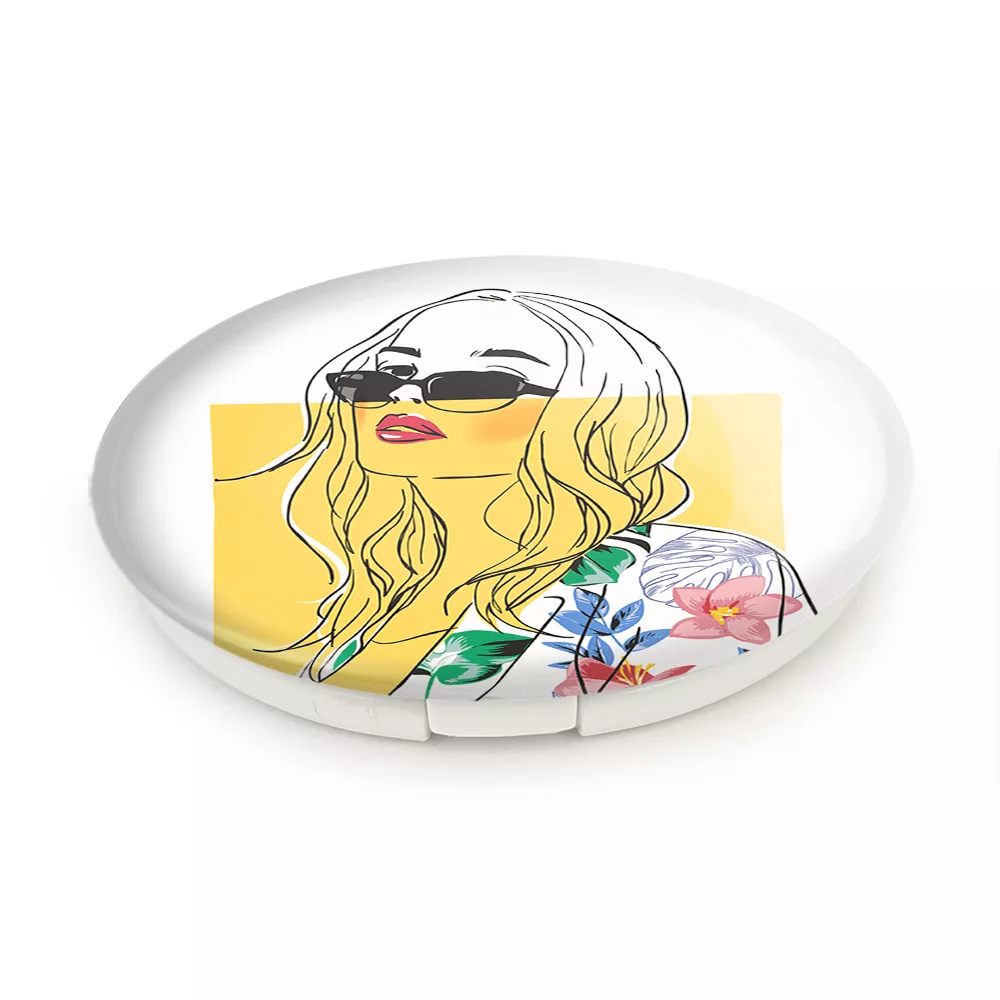 آینه جیبی خندالو طرح دختر قوی Girl Power مدل تاشو کد 28951