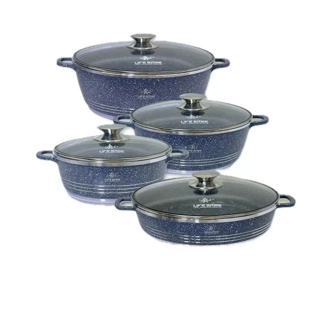 سرویس قابلمه و تابه گرانیتی 8 پارچه لایف اسمایل مدل LIFEP17-8