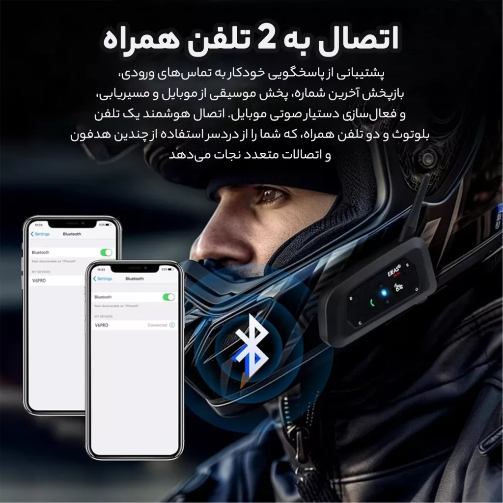 هدست کلاه کاسکت ایجاس مدل V6PRO