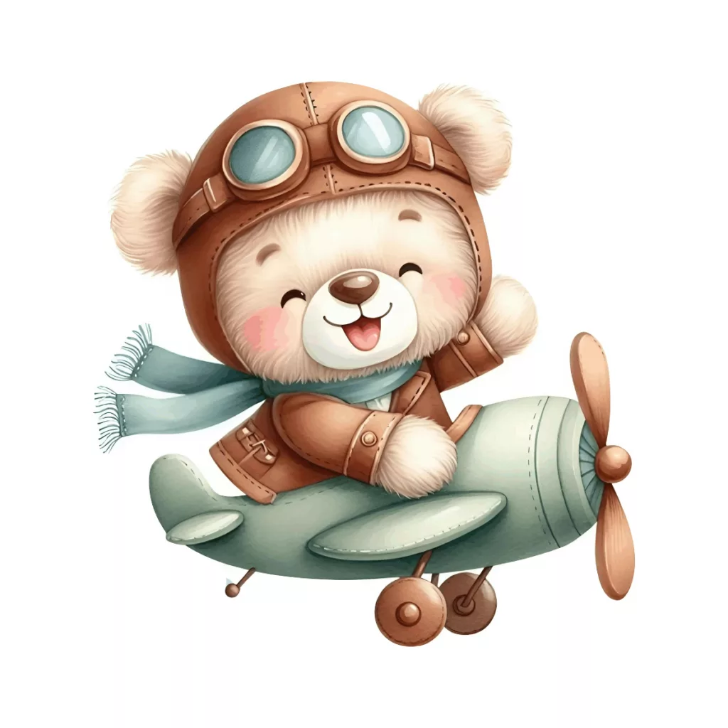 چراغ خواب اتاق کودک مدل خرس و هلیکوپتر LU046