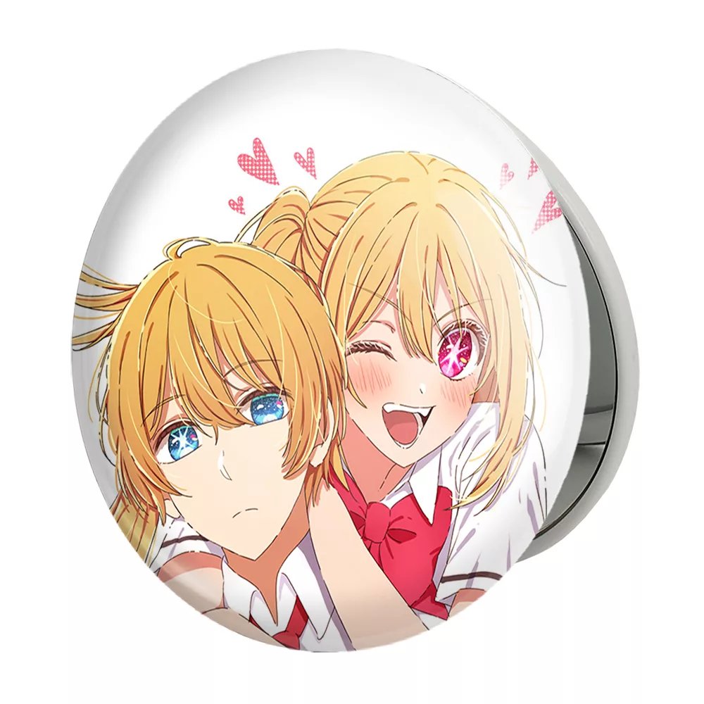 آینه جیبی خندالو طرح آکوا و روبی انیمه اوشی نو کو مدل تاشو کد 31225