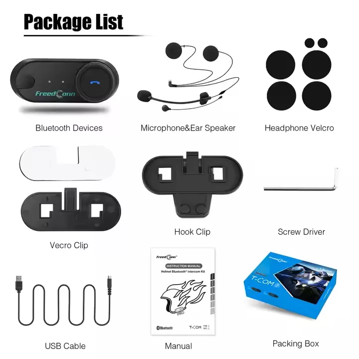 هندزفری کلاه کاسکت فریدکان مدل Tcom_VB