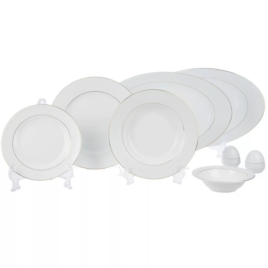 سرویس غذاخوری 28 پارچه چینی زرین ایران سری ایتالیا اف مدل Sepid Sadaf 2 درجه یک