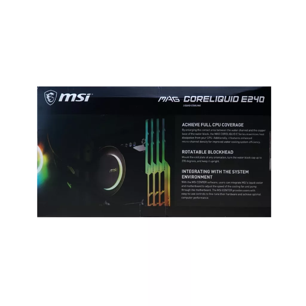 سیستم خنک کننده آبی ام اس آی مدل MAG CORELIQUID E240