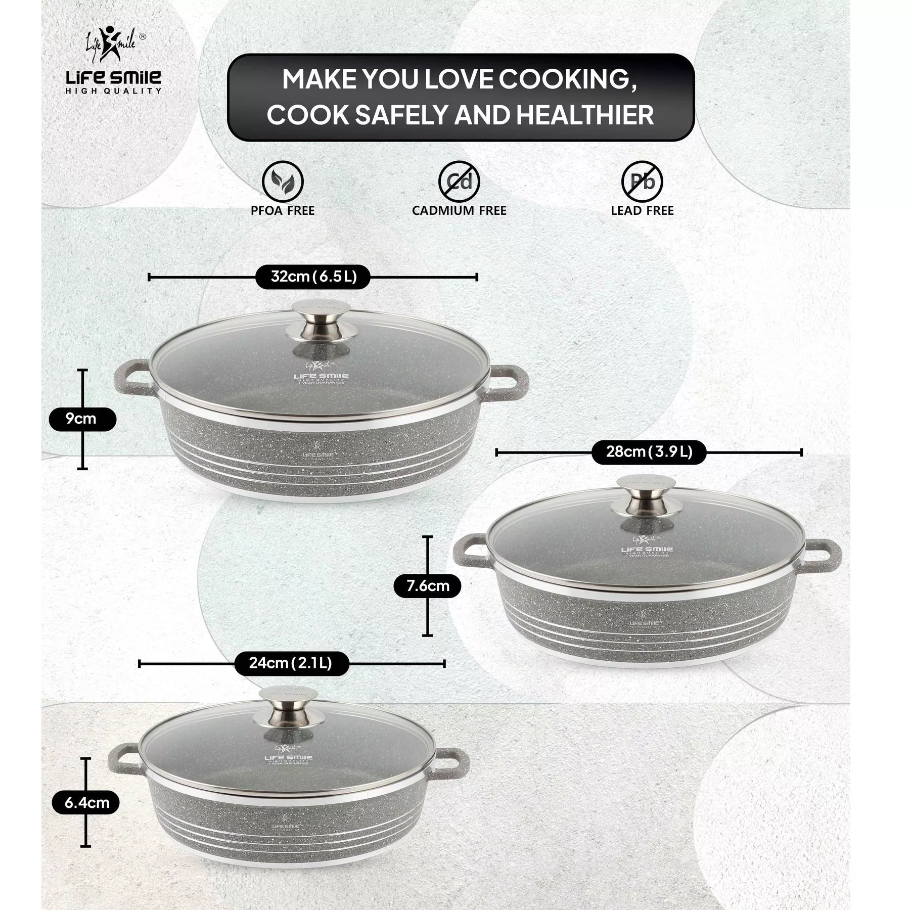 سرویس تابه 6 پارچه لایف اسمایل مدل LIFEP7SHR