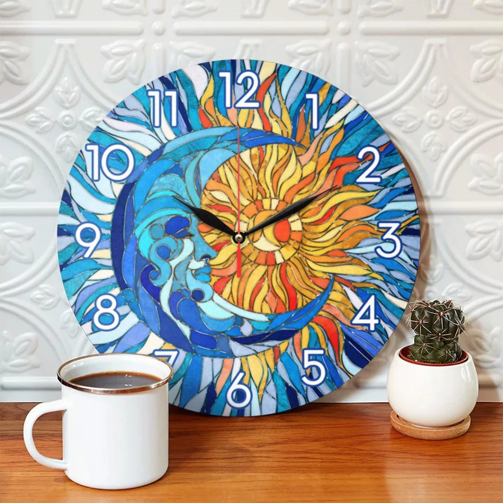 ساعت دیواری طرح ماه و خورشید کد 1430