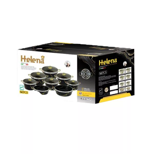 سرویس پخت و پز 14 پارچه هلنا مدل ماربل