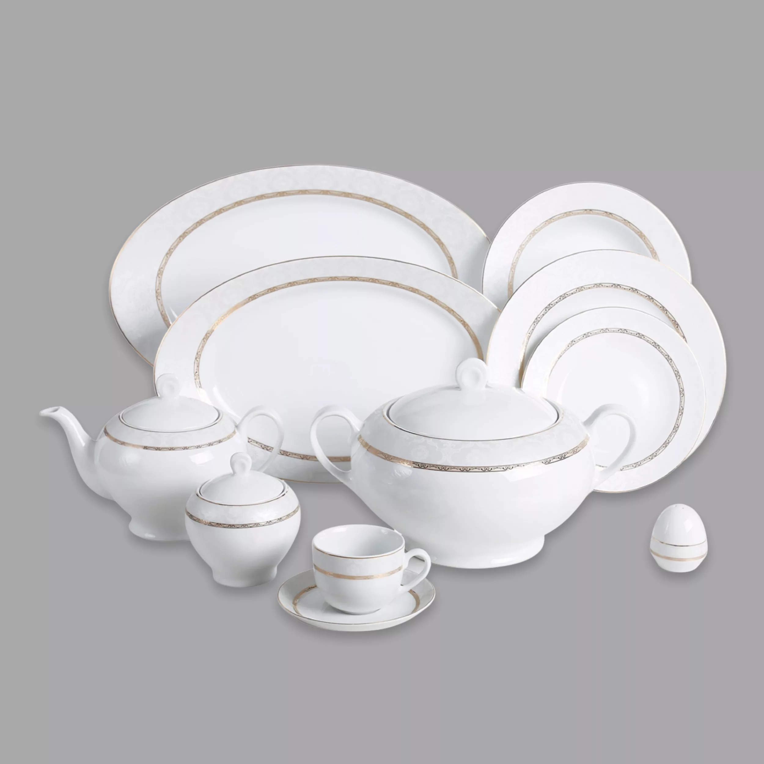 سرویس غذاخوری 102 پارچه 12 نفر چینی زرین ایران مدل Gift Top Grade