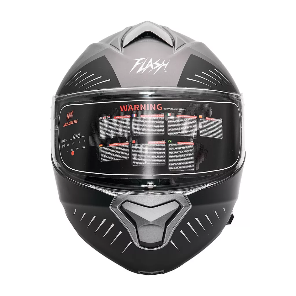 کلاه کاسکت فک متحرک فلش مدل 935sv black-gray