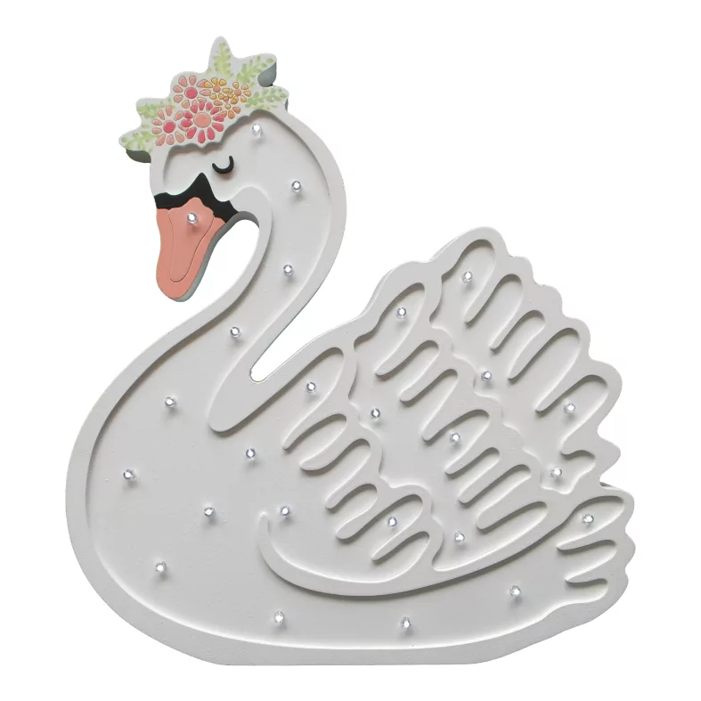 چراغ خواب اتاق کودک مدل قو تاج گل