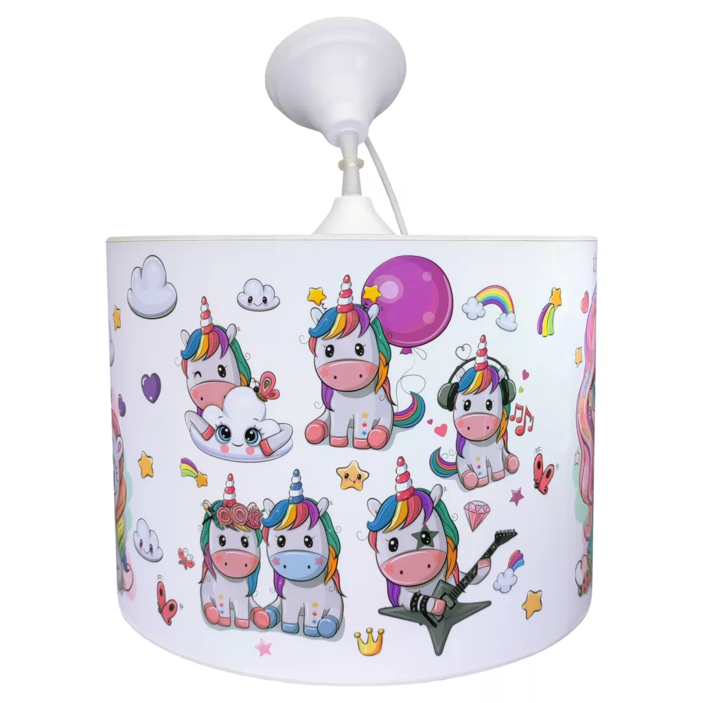 لوستر کودک مدل دختر و اسب تک شاخ و ماه