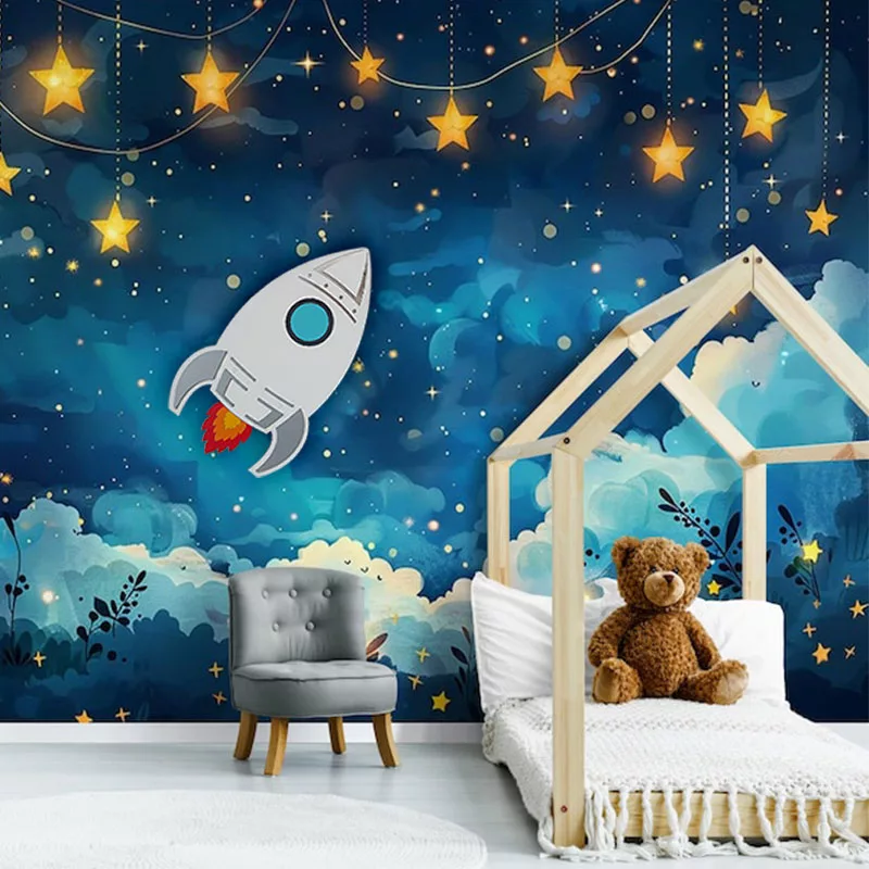 چراغ خواب اتاق کودک سان لیزر طرح موشک مدل دیواری