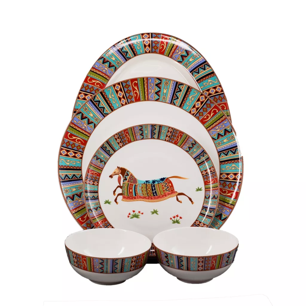 سرویس غذاخوری 29 پارچه دینوا ساینا مدل اسب ترکمن