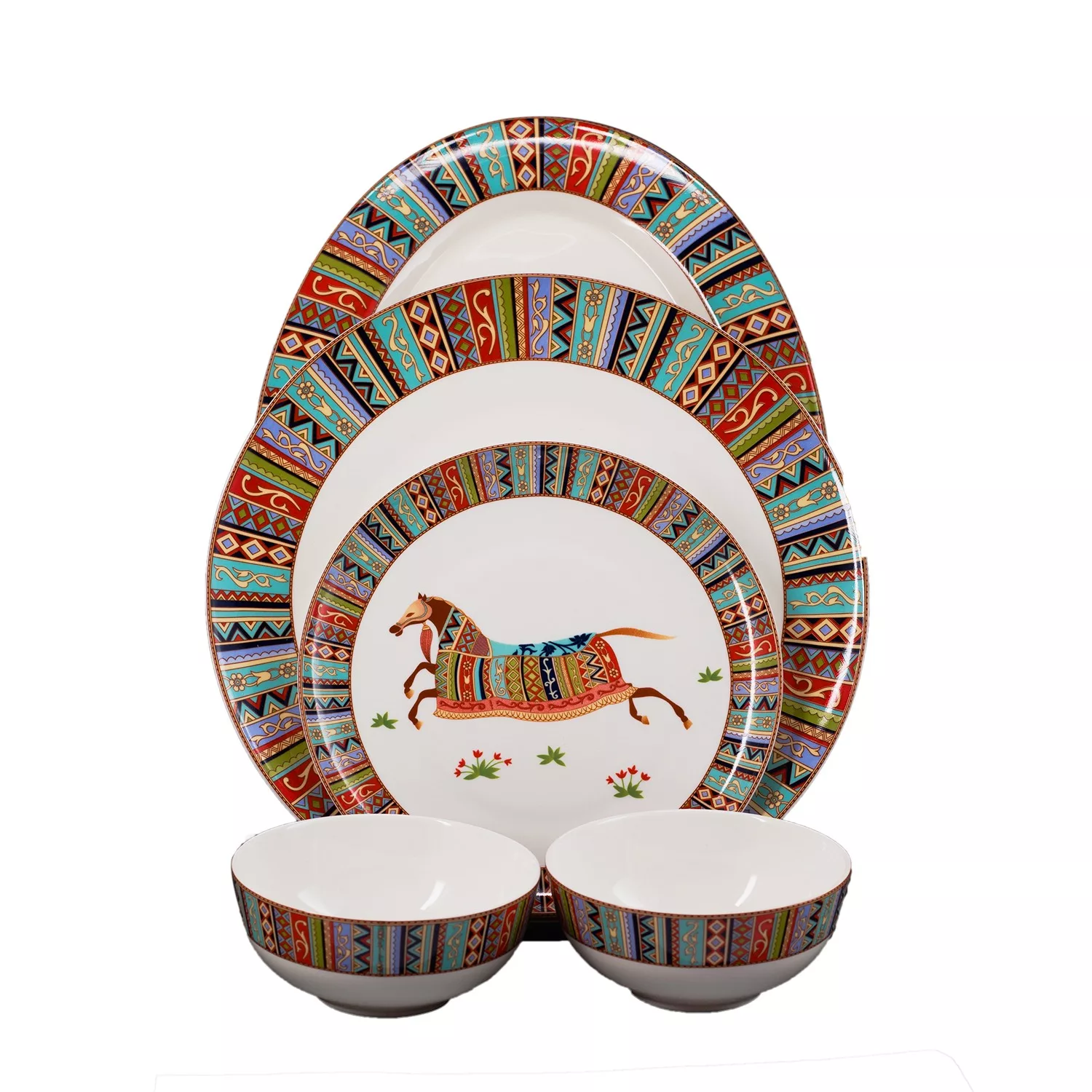 سرویس غذاخوری 29 پارچه دینوا ساینا مدل اسب ترکمن