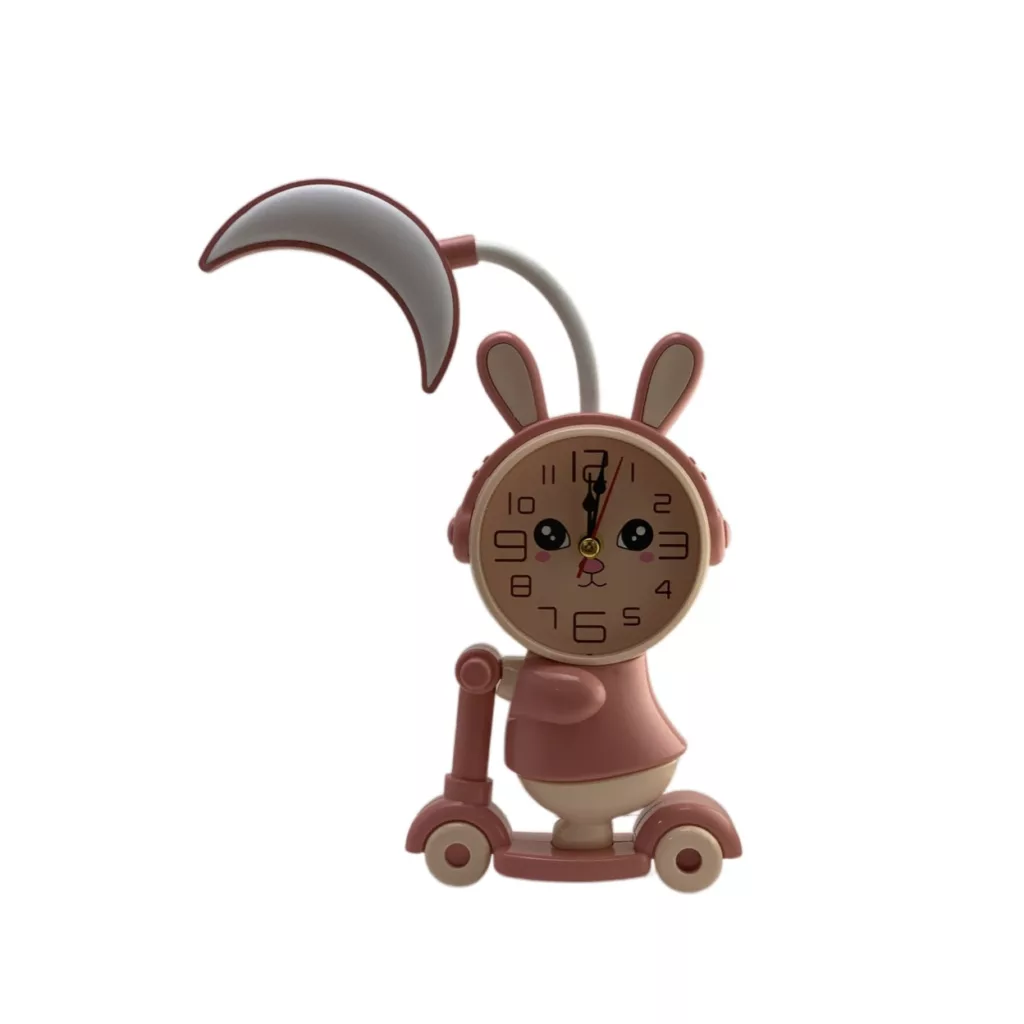 چراغ خواب کودک مدل خرگوش ساعت دار اسکوتر سوار