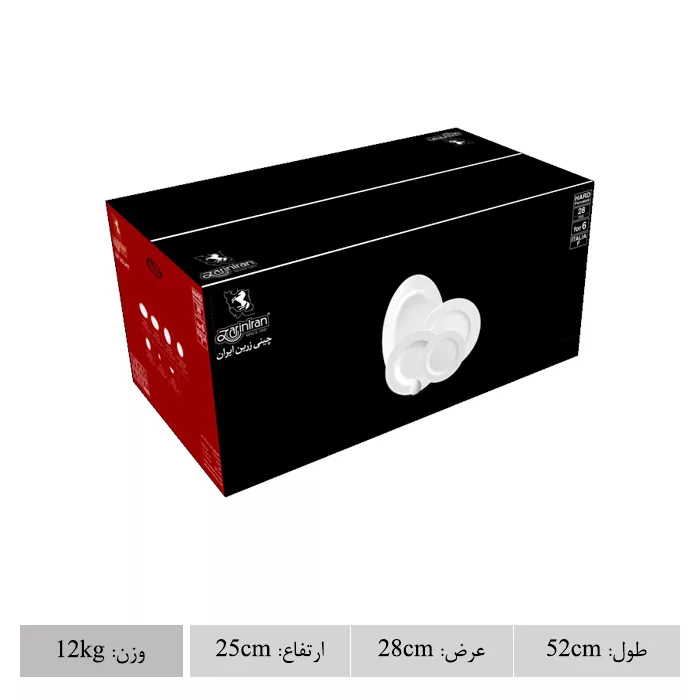 سرویس غذاخوری 28 پارچه چینی زرین ایران سری ایتالیا اف مدل روما درجه عالی