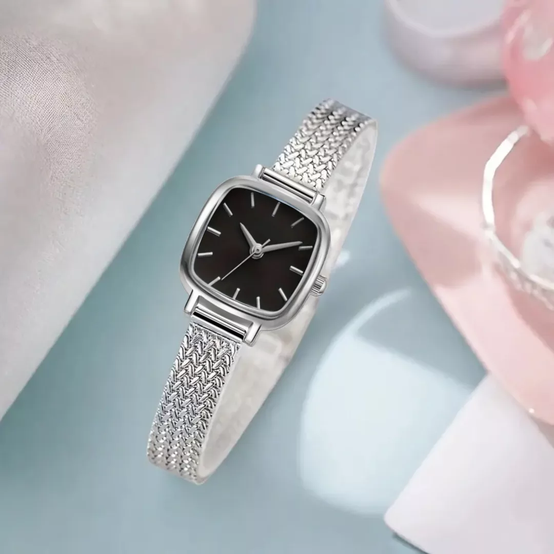 ساعت مچی عقربهای کوارتز زنانه مدل مینیمال کلاسیک بند حصیری کد ۴