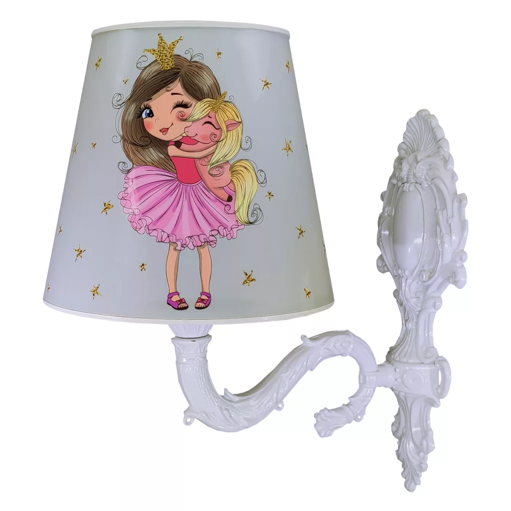 چراغ خواب اتاق کودک مدل دختر و اسب تک شاخ