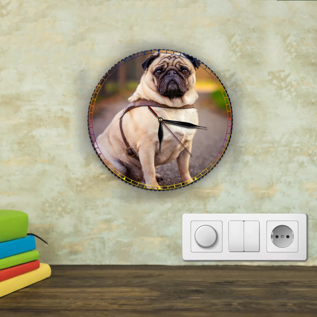 ساعت دیواری مدل سگ پیت بول