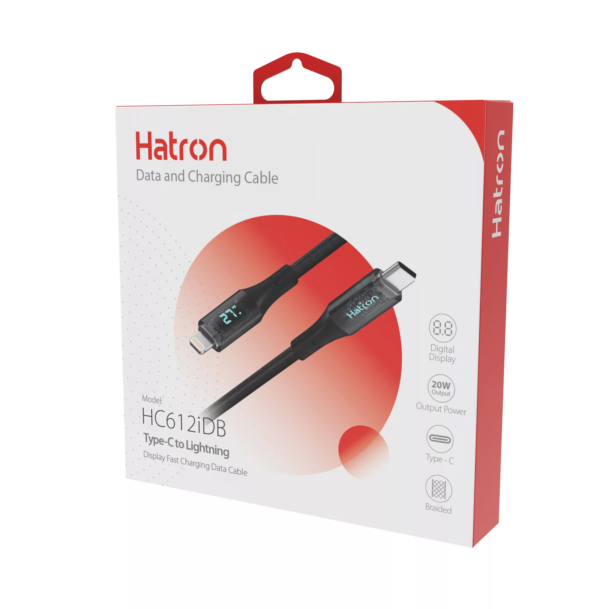 کابل تبدیل USB-C به لایتنینگ هترون مدل HC612IDB طول 1 متر