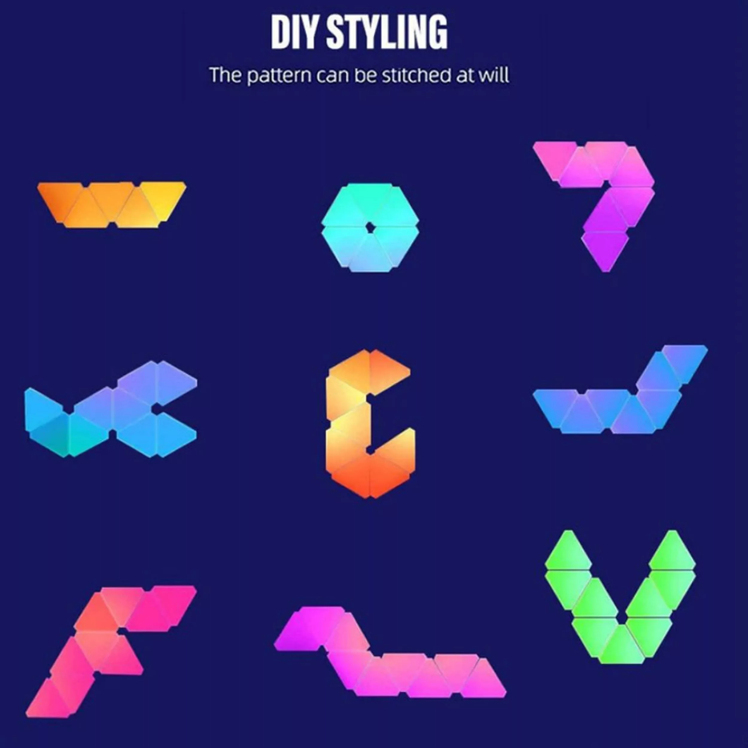 نور ثابت ال ای دی طرح گیمینگ سه ضلعی مدل 6pcs