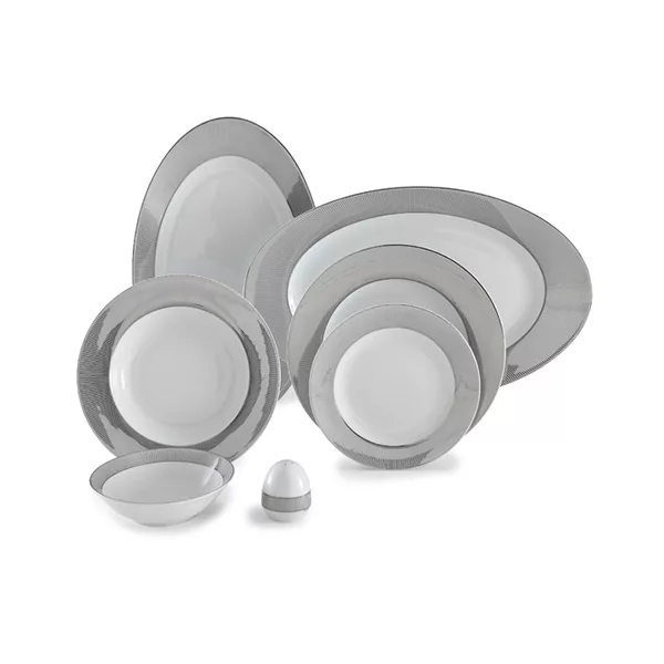 سرویس غذاخوری 102پارچه چینی زرین ایران سری ایتالیا اف مدل پالادیوم درجه یک