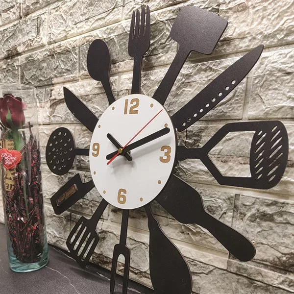 ساعت دیواری آذرلاکچری طرح آشپزخانه کد ash03