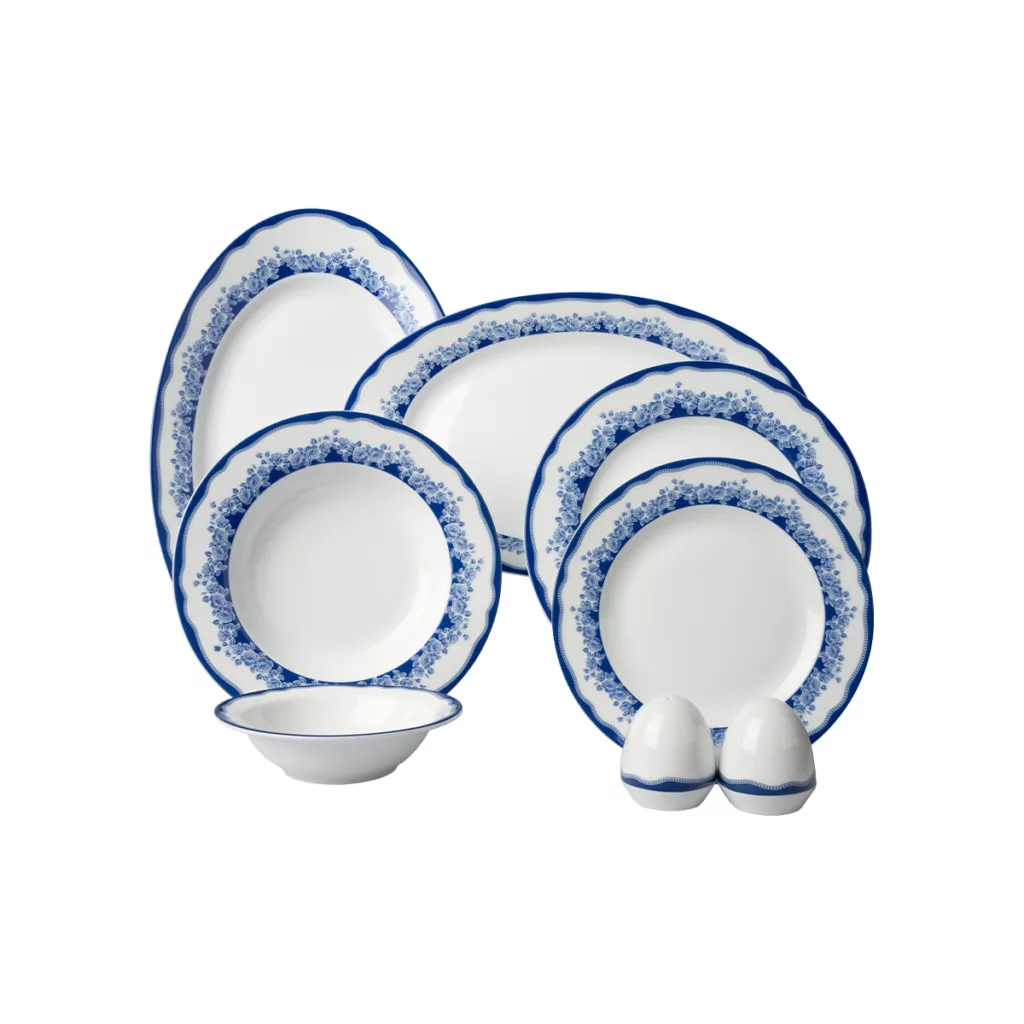 سرویس غذاخوری 28 پارچه 6 نفر چینی زرین ایران مدل ایتالیا اف ماهور درجه 3