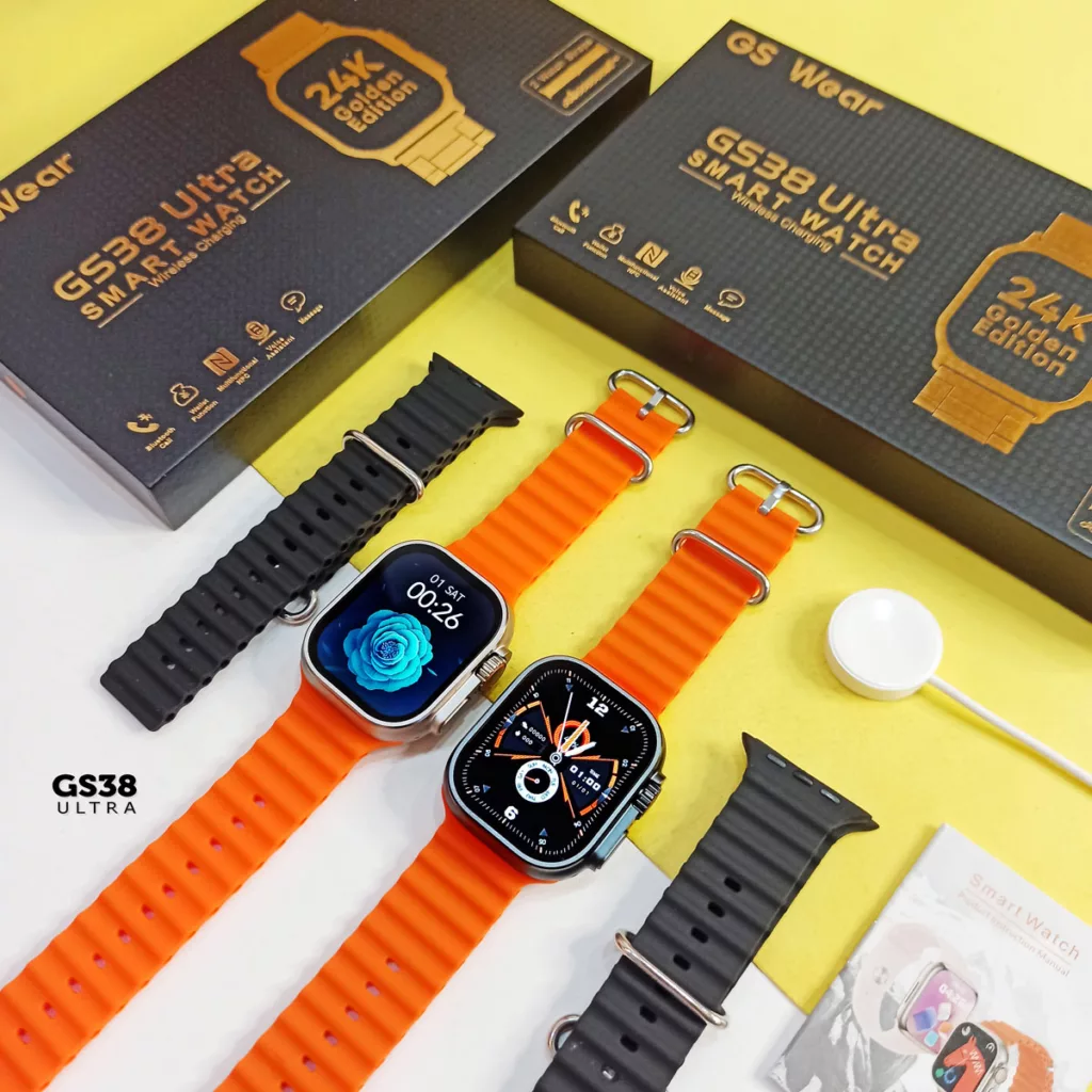 ساعت هوشمند ۴۹ میلی‌متری مدل GS38 ULTRA با دو بند سیلیکونی