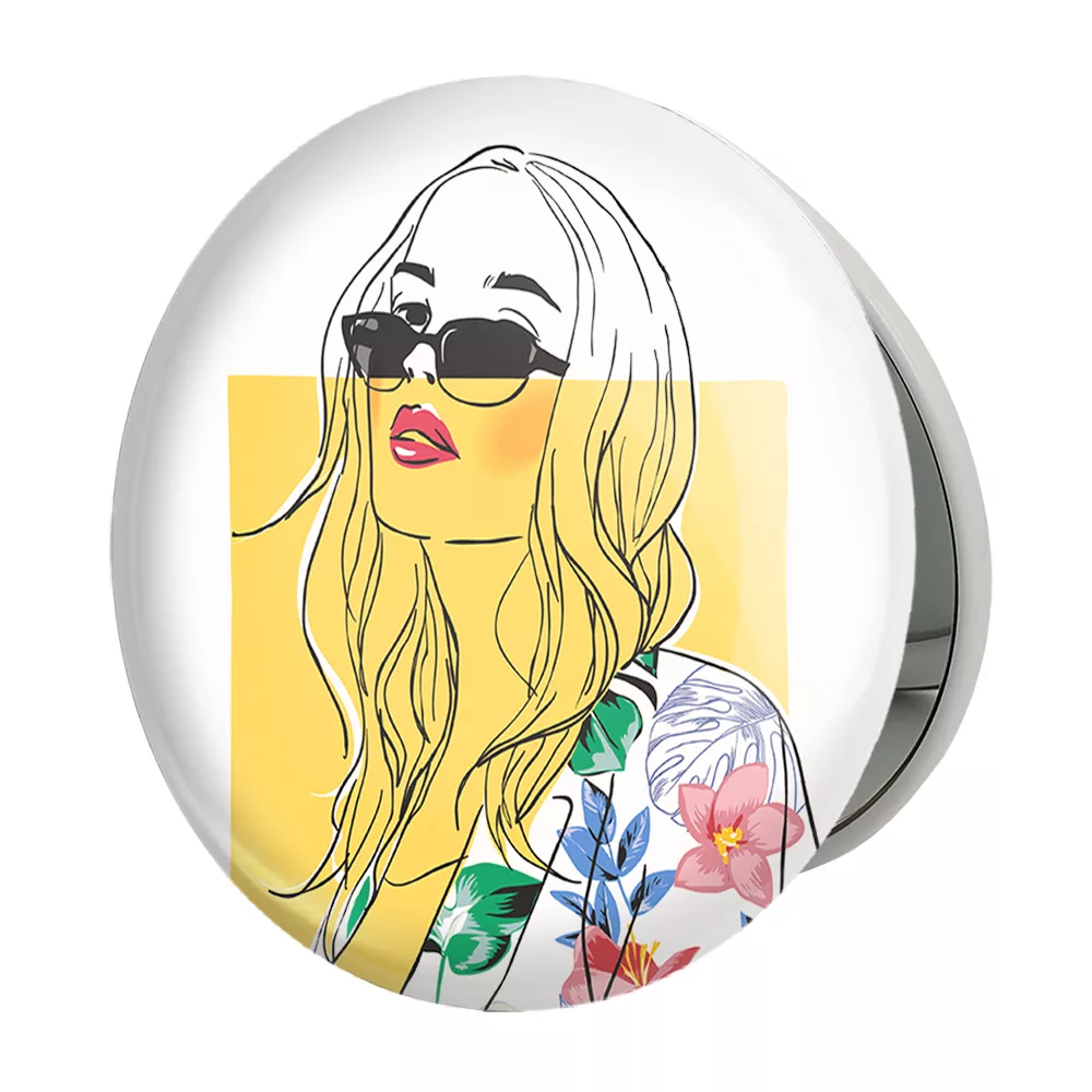 آینه جیبی خندالو طرح دختر قوی Girl Power مدل تاشو کد 28951