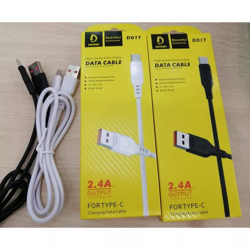 کابل تبدیل USB به USB-C دنمن مدل D01T A52 طول 1 متر مجموعه 2 عددی