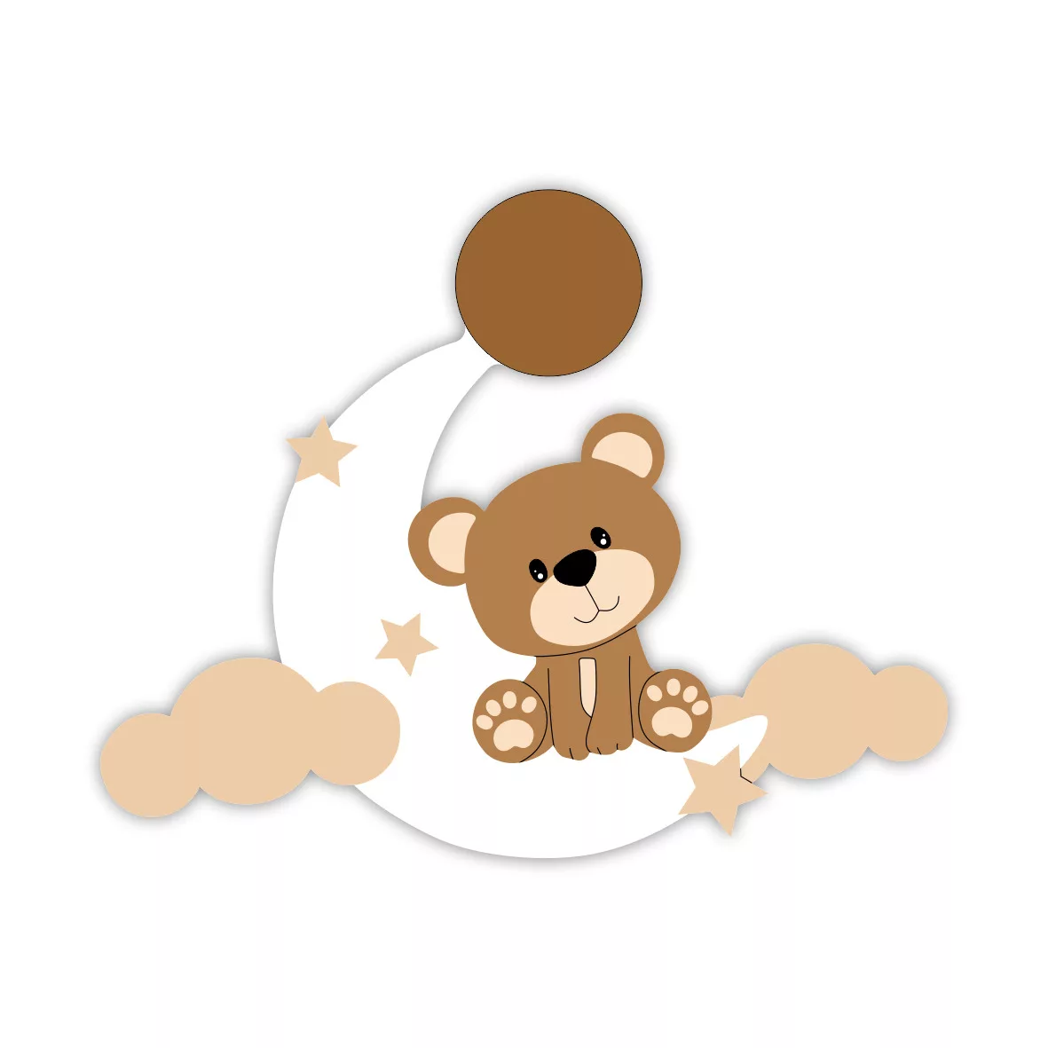 چراغ خواب اتاق کودک مدل خرس و ماه و ابر lu120