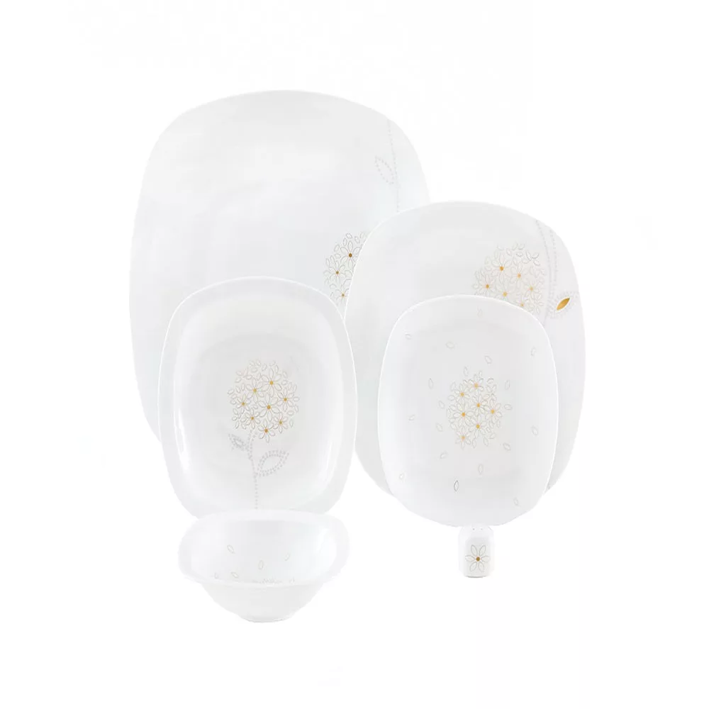 سرویس غذاخوری27 پارچه کواترو چینی زرین ایران مدل گلدن لوتوس درجه یک