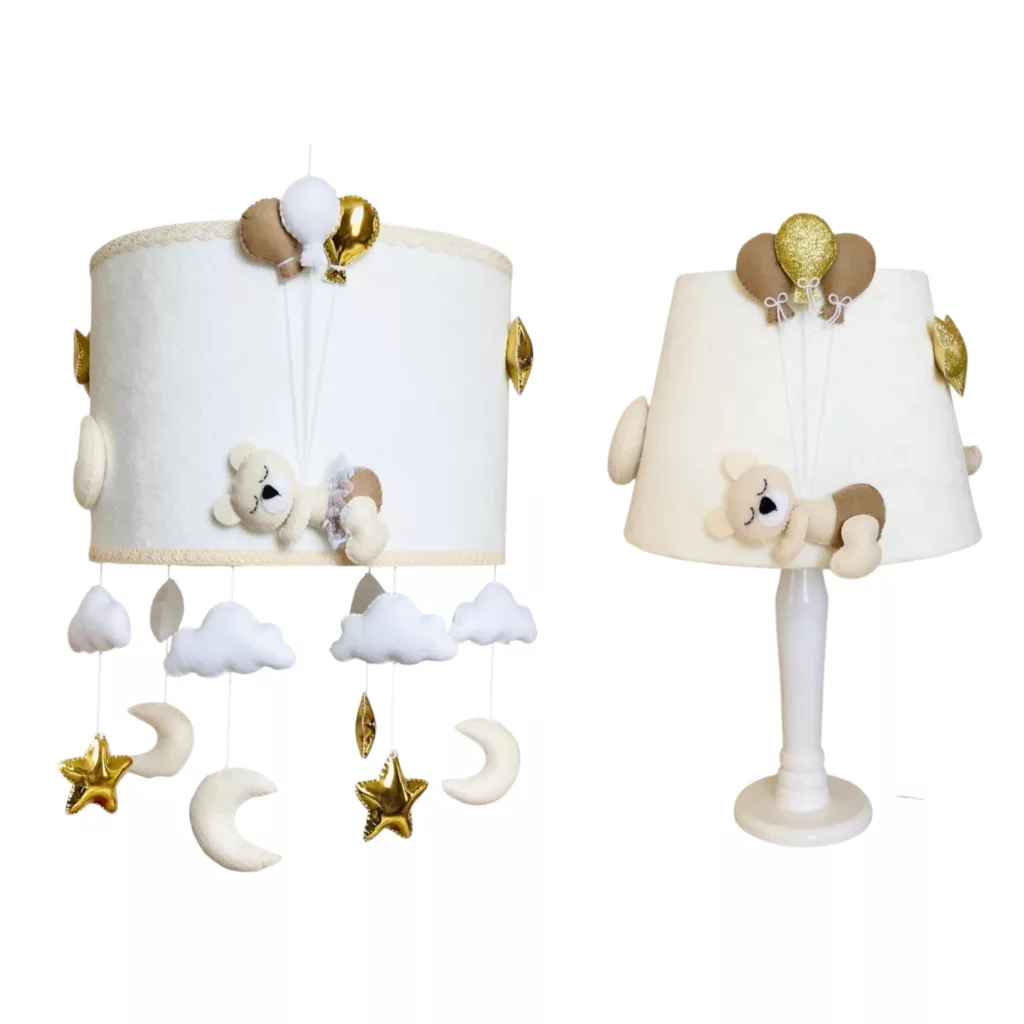 ست لوستر و آباژور کودک طرح تدی کد ۱۰۲