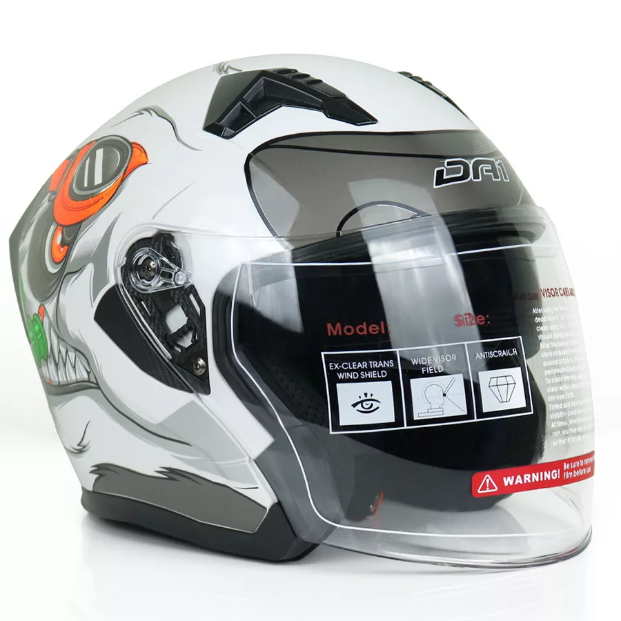 کلاه کاسکت بدون فک دی ای وان مدل +407 Boofaloo Wh/OR