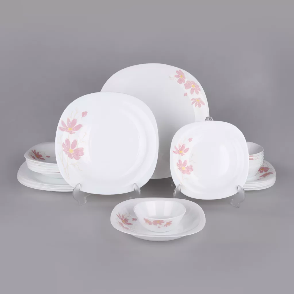 سرویس غذاخوری گلدن اوپال 25 پارچه مدل شقایق کد Carine