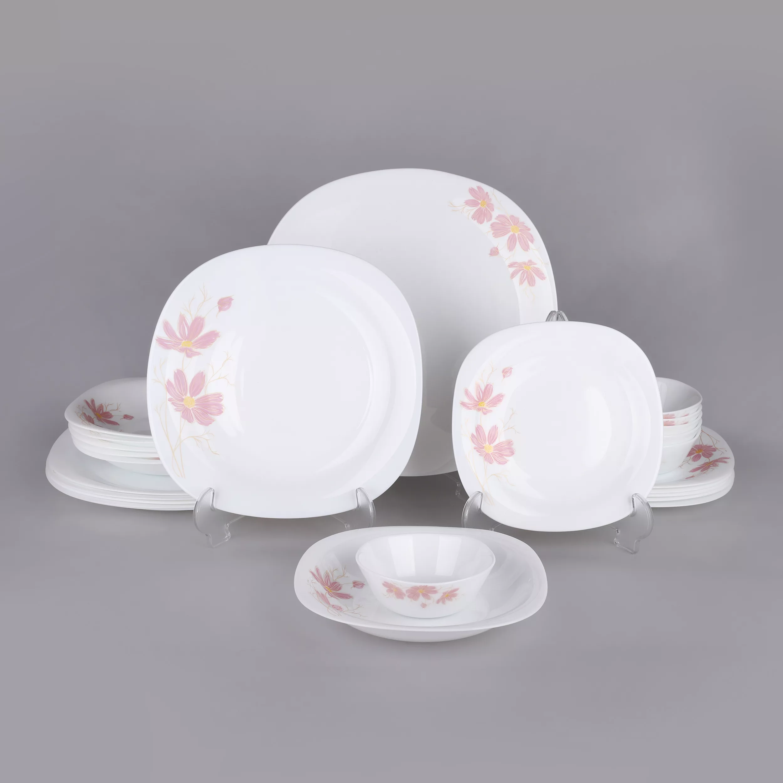 سرویس غذاخوری گلدن اوپال 25 پارچه مدل شقایق کد Carine