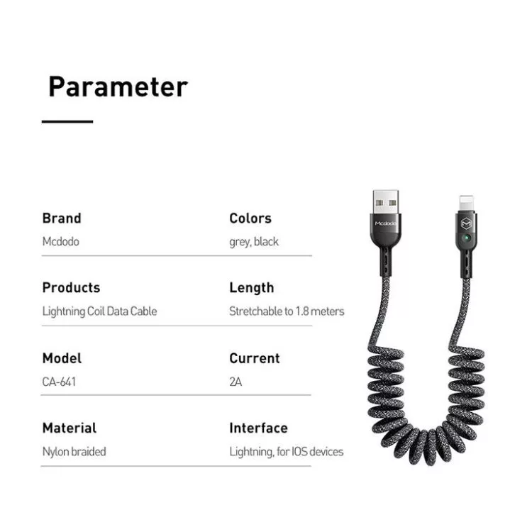 کابل تبدیل USB به لایتنینگ مک دودو مدل CA-6410 طول 1.8 متر