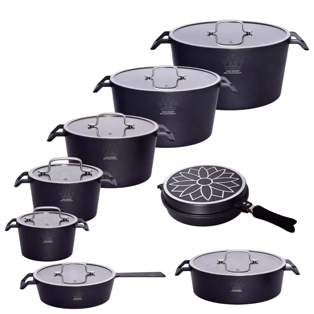 سرویس قابلمه و تابه گرانیتی 16 پارچه اس جی مدل AKA