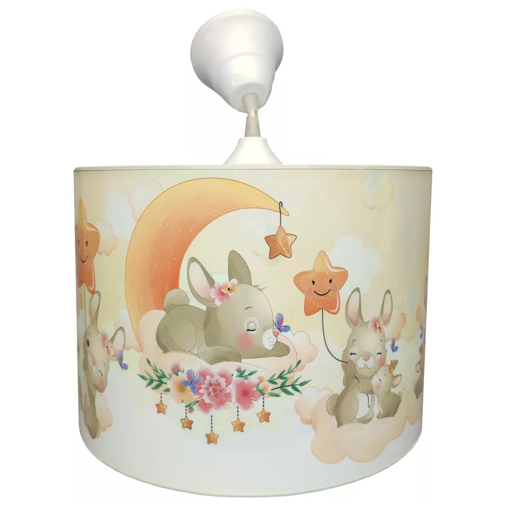 لوستر کودک مدل خرگوش و ماه و ستاره