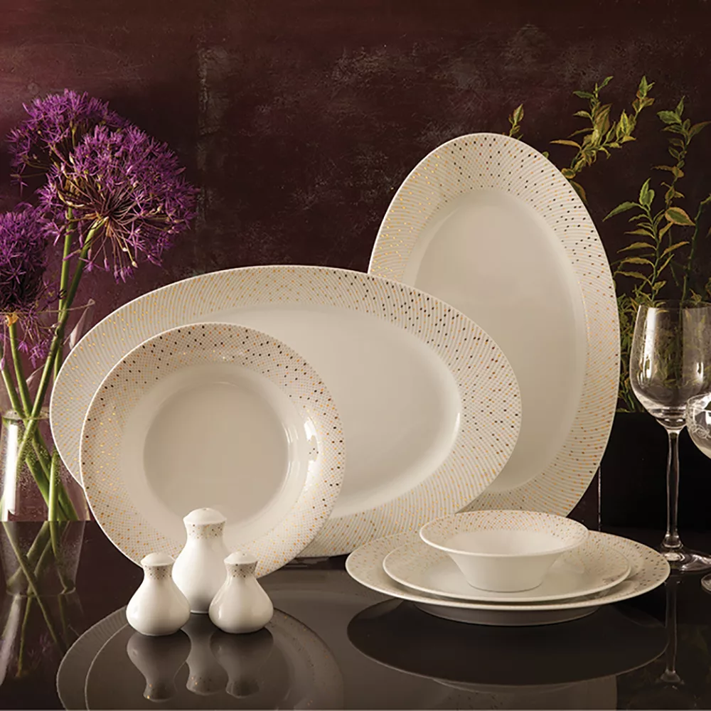 سرویس غذاخوری 108 پارچه 12 نفر چینی زرین ایران مدل Zhanti 01