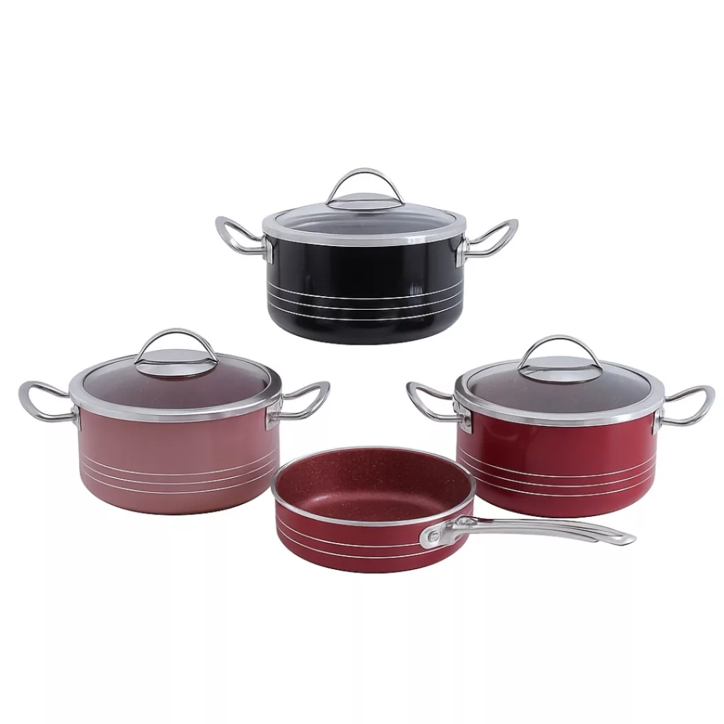 سرویس قابلمه و تابه گرانیت 11 پارچه آذین مدل لب پیچ