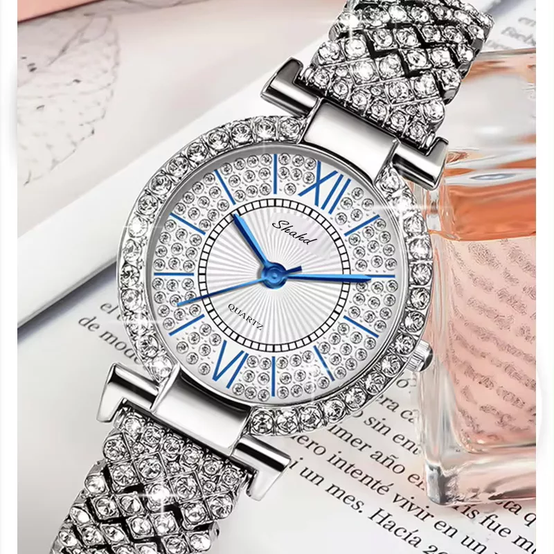 ساعت مچی عقربه ای زنانه مدل فول نگین لاکچری کد 22